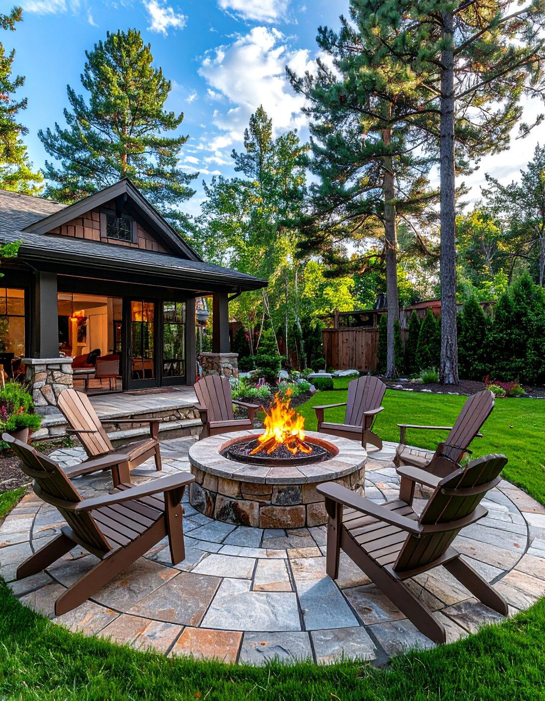 Stone outdoor fire pit - 30 stone decor ideas
