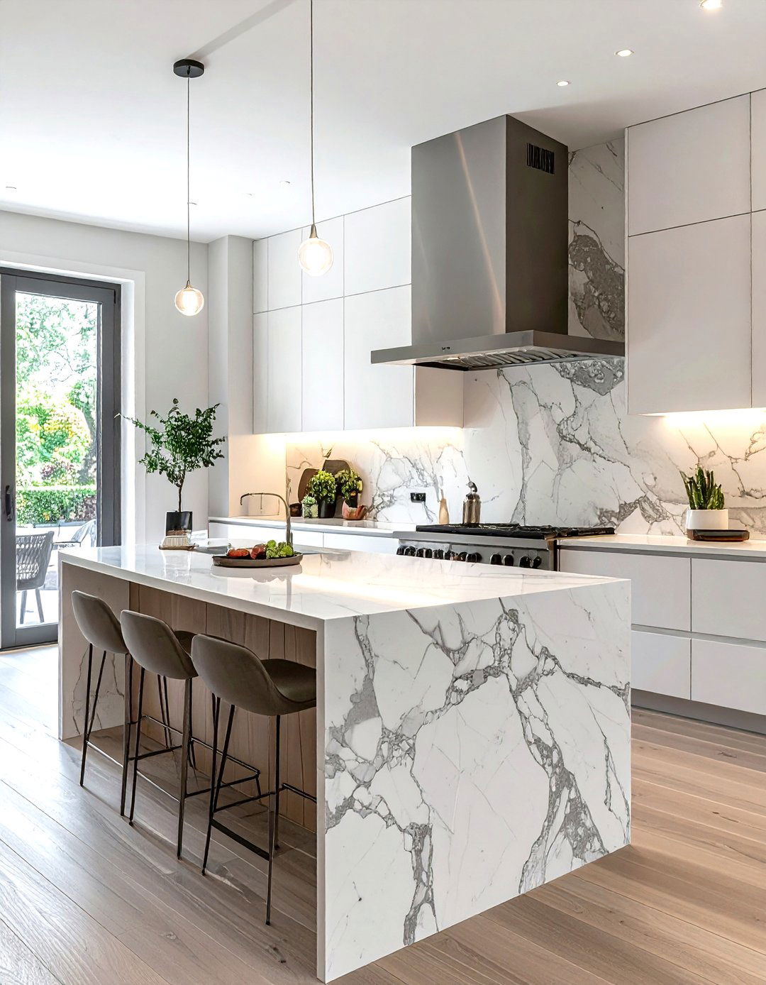 Stone slab backsplash - 30 long-lasting kitchen ideas