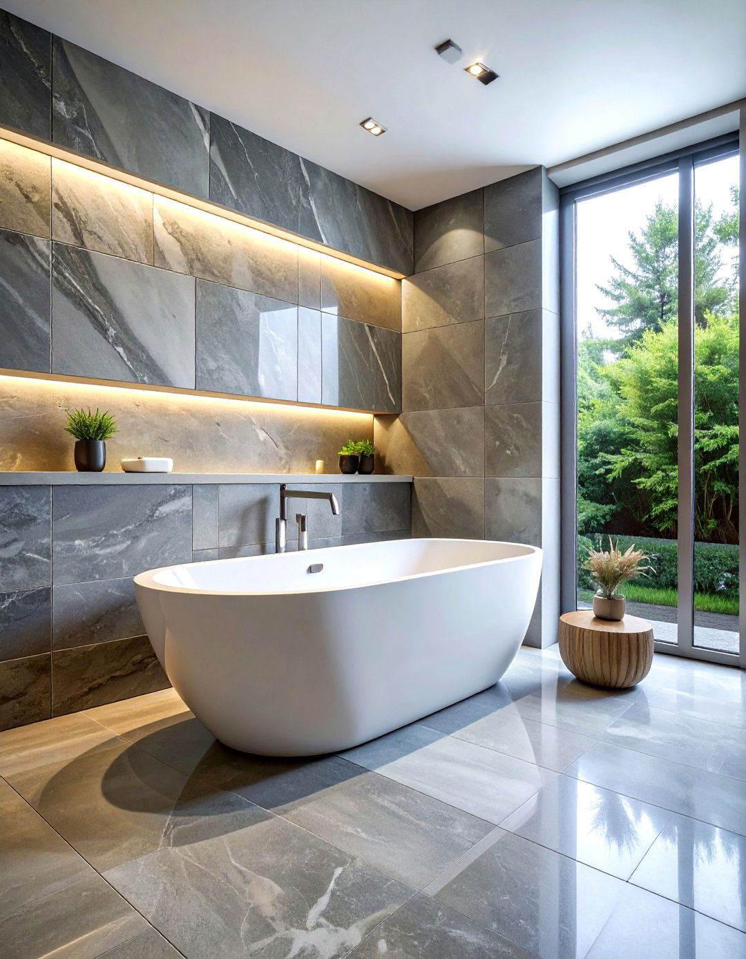 Stone tile accent - 30 statement wall ideas