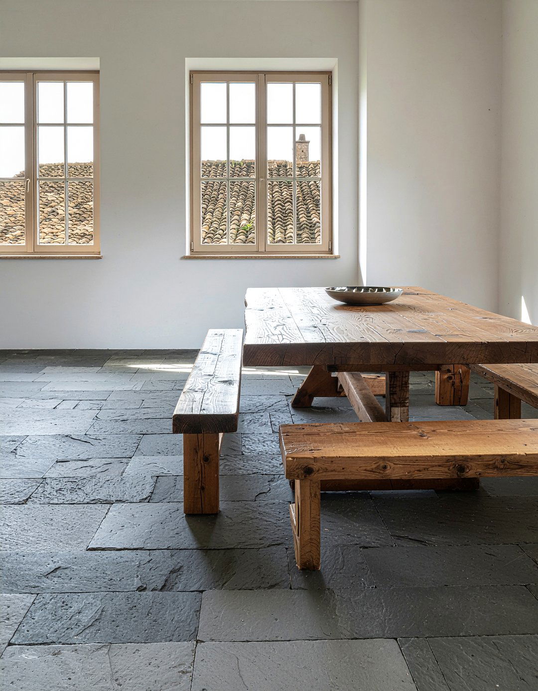 Stone tile flooring - 30 restored dining room ideas