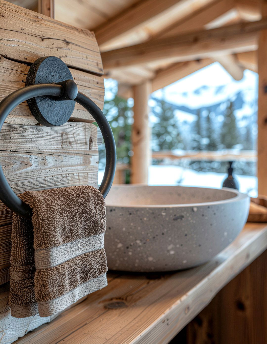 Stone towel ring - 30 bathroom towel ring ideas