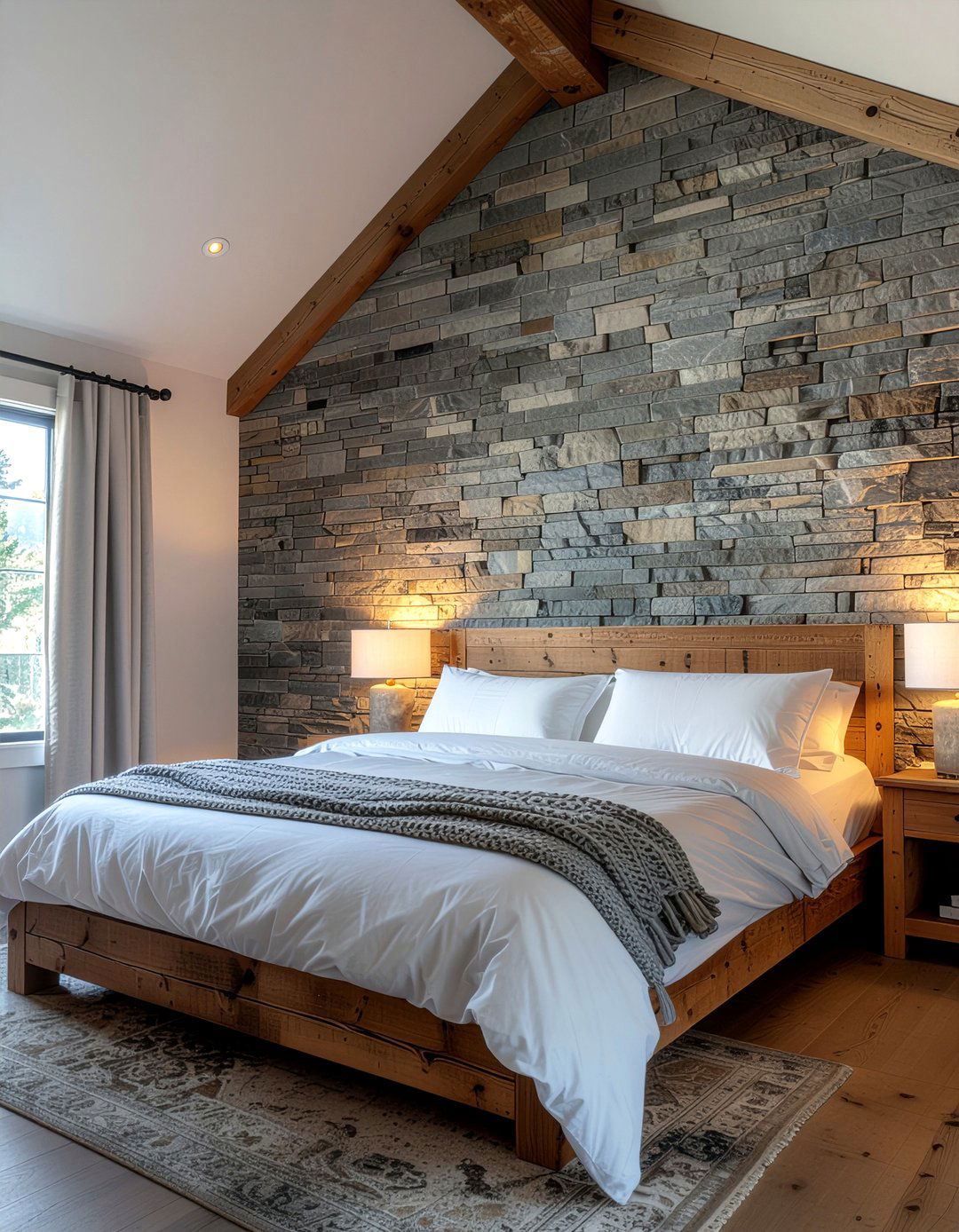 Stone veneer bedroom wall - 30 bedroom wall texture ideas
