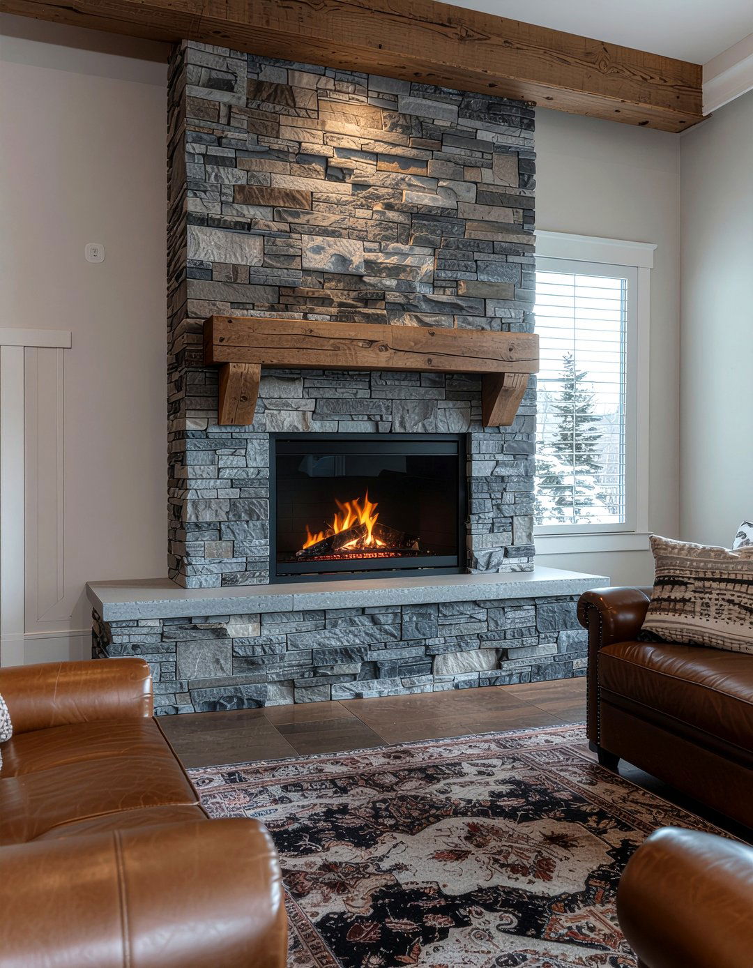 Stone veneer electric fireplace - 30 electric fireplace ideas