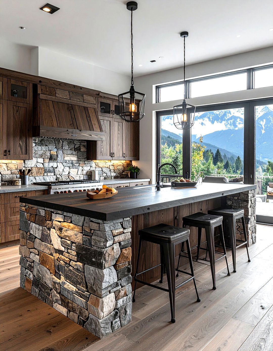 Stone veneer island - 30 kitchen island ideas