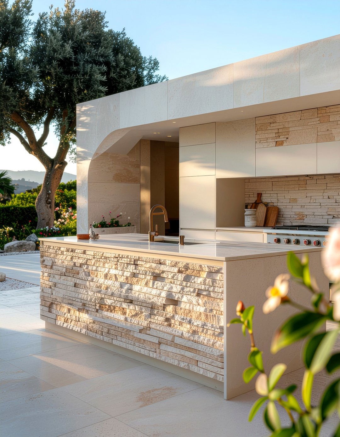 Stone veneer kitchen cabinets - 30 outdoor kitchen cabinet ideas