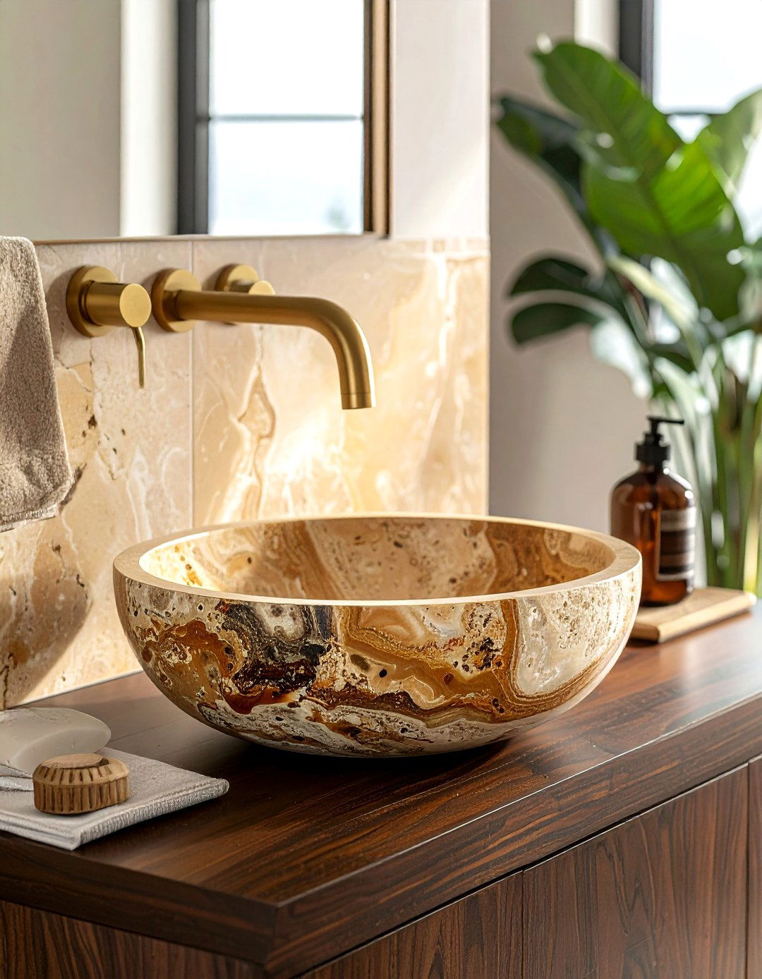 Stone vessel sink - 30 refined decor ideas