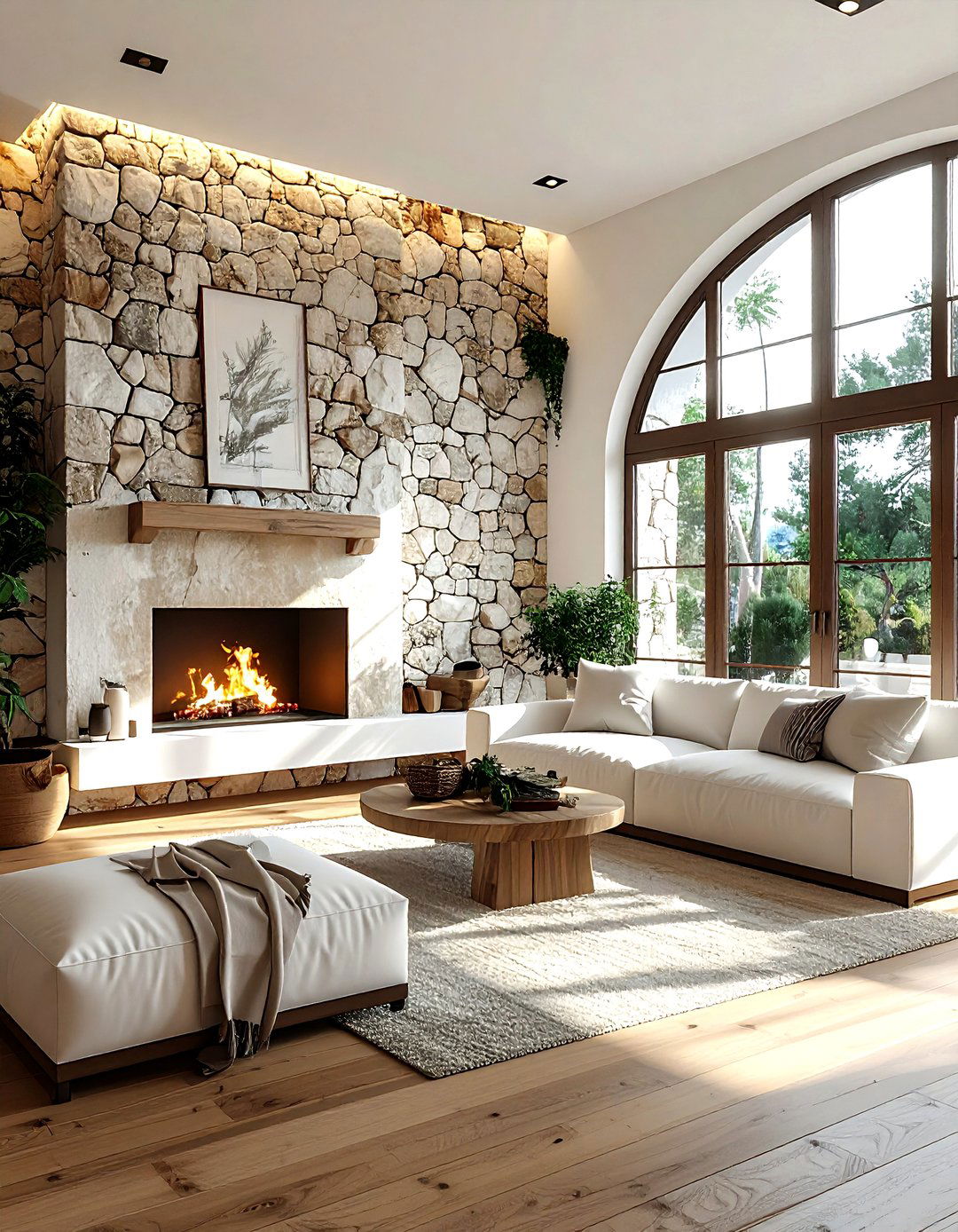 Stone wall accent - 30 Mediterranean home decor ideas