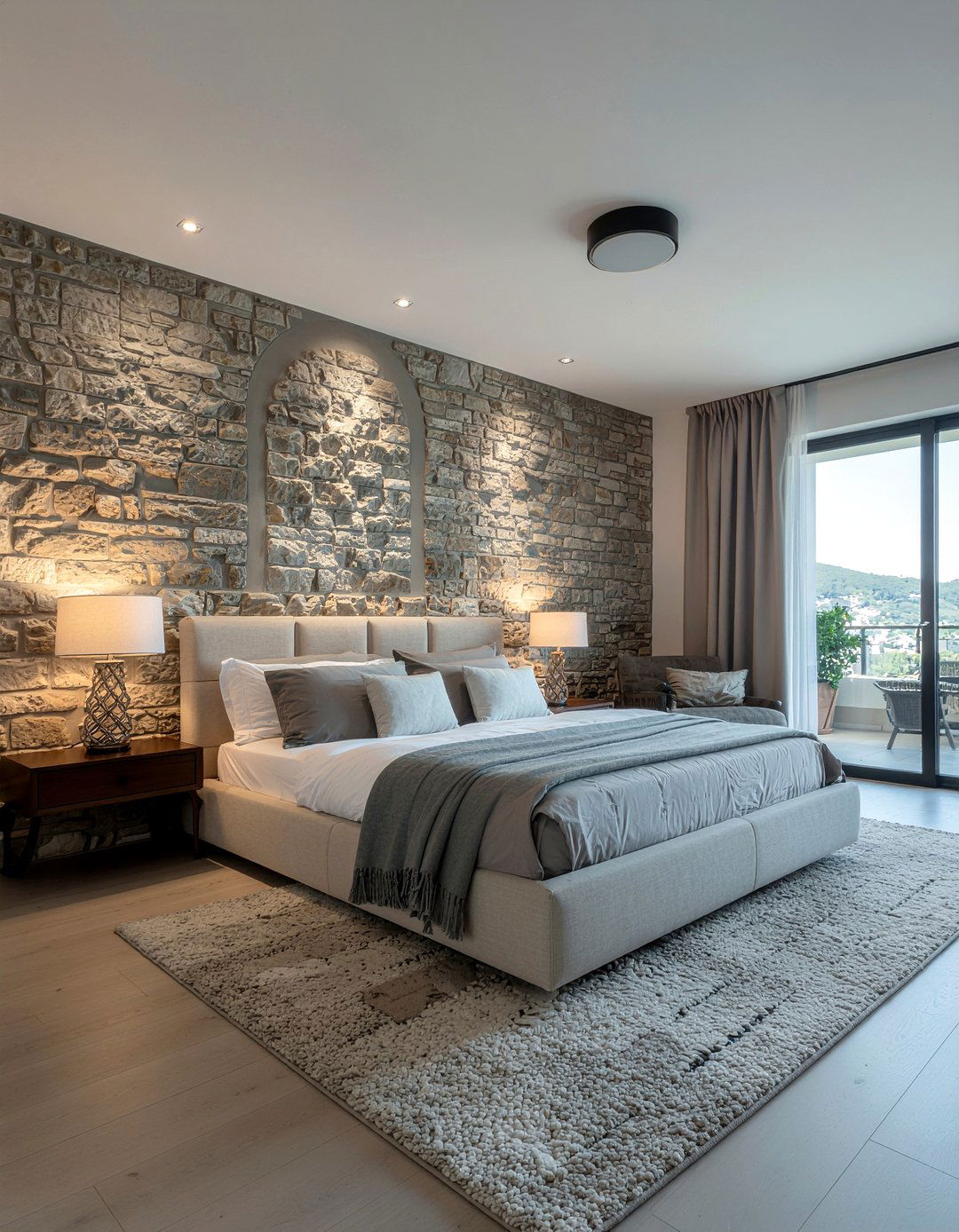 Stone wall bedroom - 30 Italian bedroom ideas