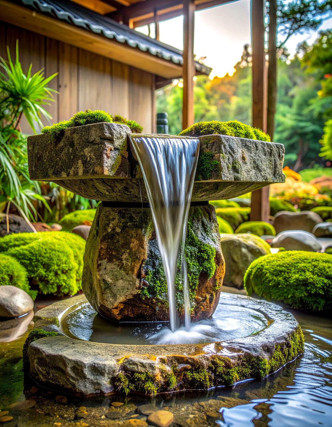 Stone water fountain - 30 Japanese home decor ideas