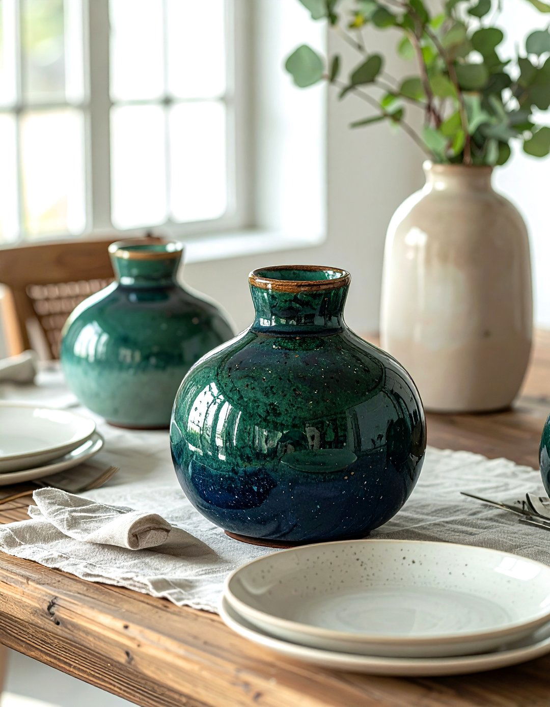 Stoneware Serving Bowls - 30 pottery decor ideas