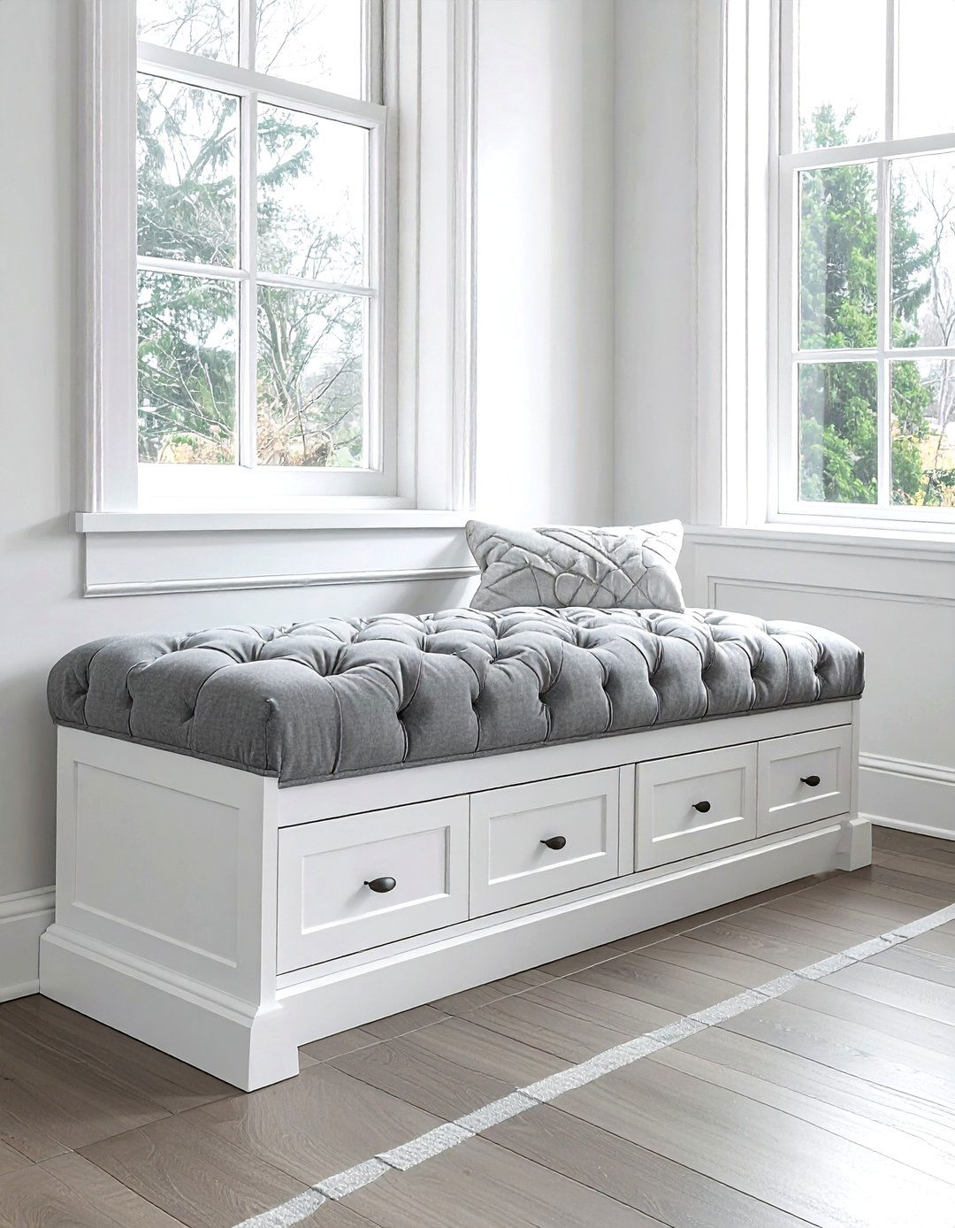 Storage Bench Under Window - 30 living room window seat ideas