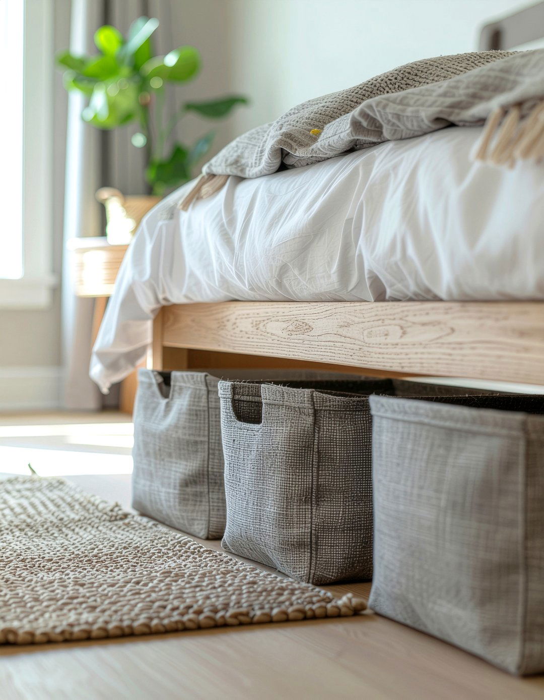 Storage Bins - 30 inexpensive bedroom ideas