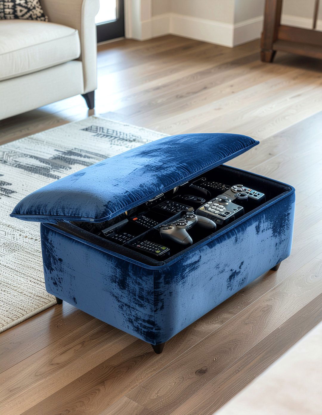 Storage Ottoman - 30 living room remote control storage ideas
