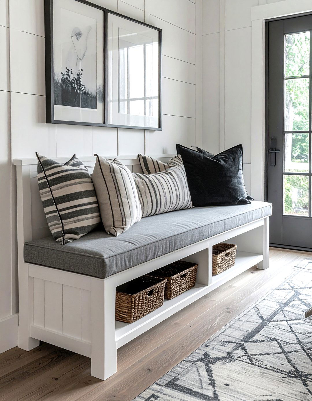 Storage bench seating - 30 temporary dining room ideas