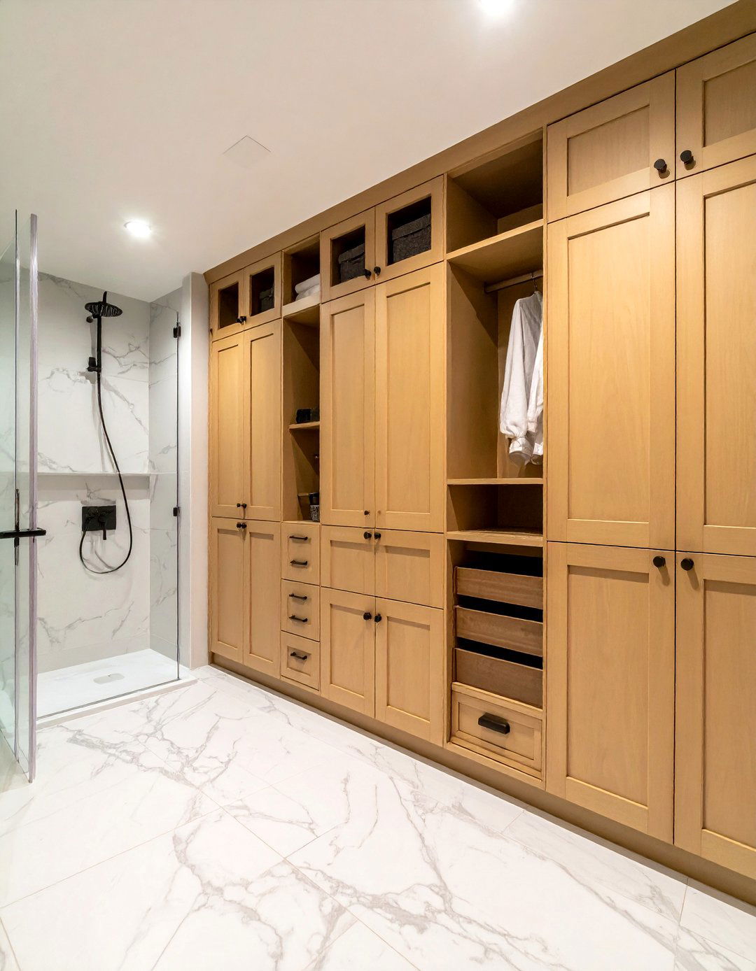Storage closet integration - 30 bathroom reconfiguration ideas