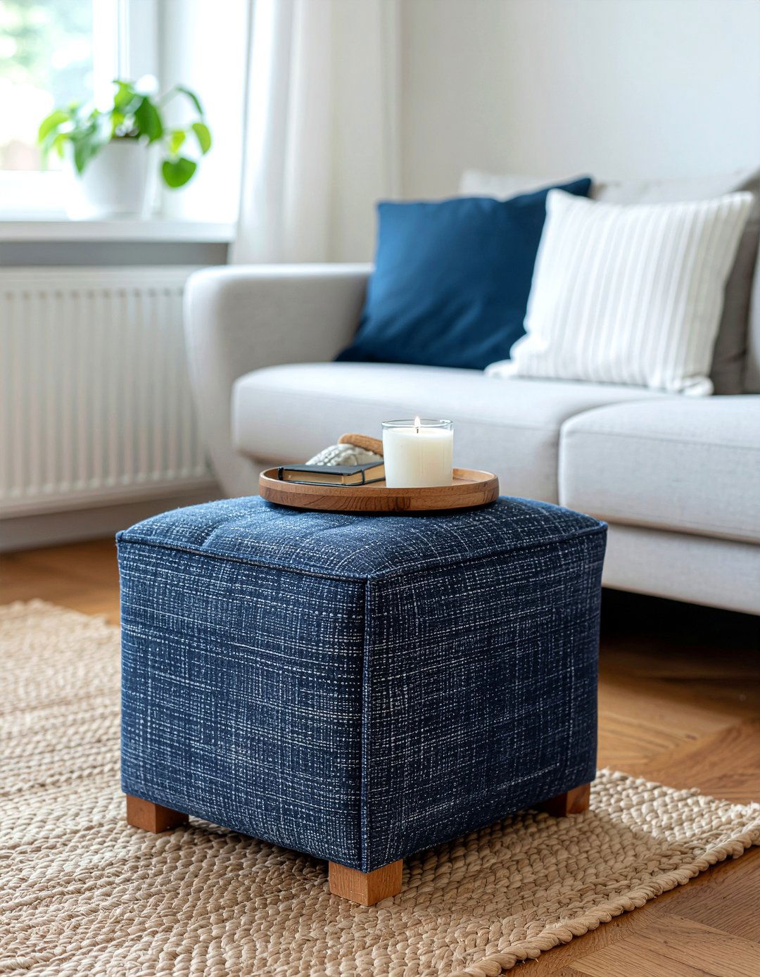 Storage ottoman - 30 tiny living room ideas