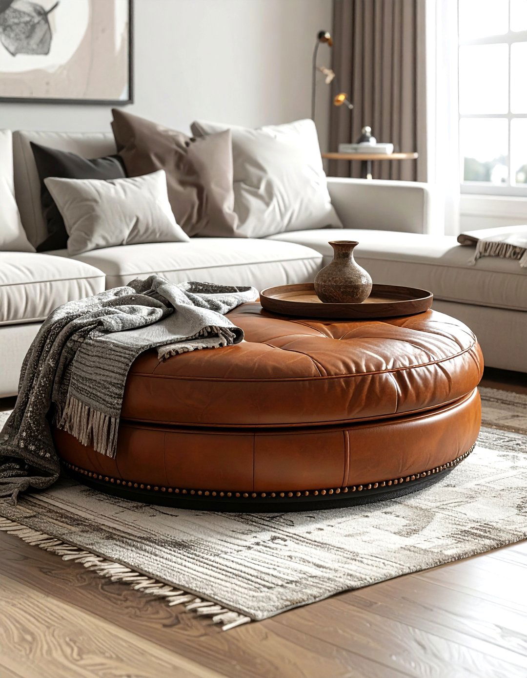 Storage ottoman living room - 30 compact living room ideas