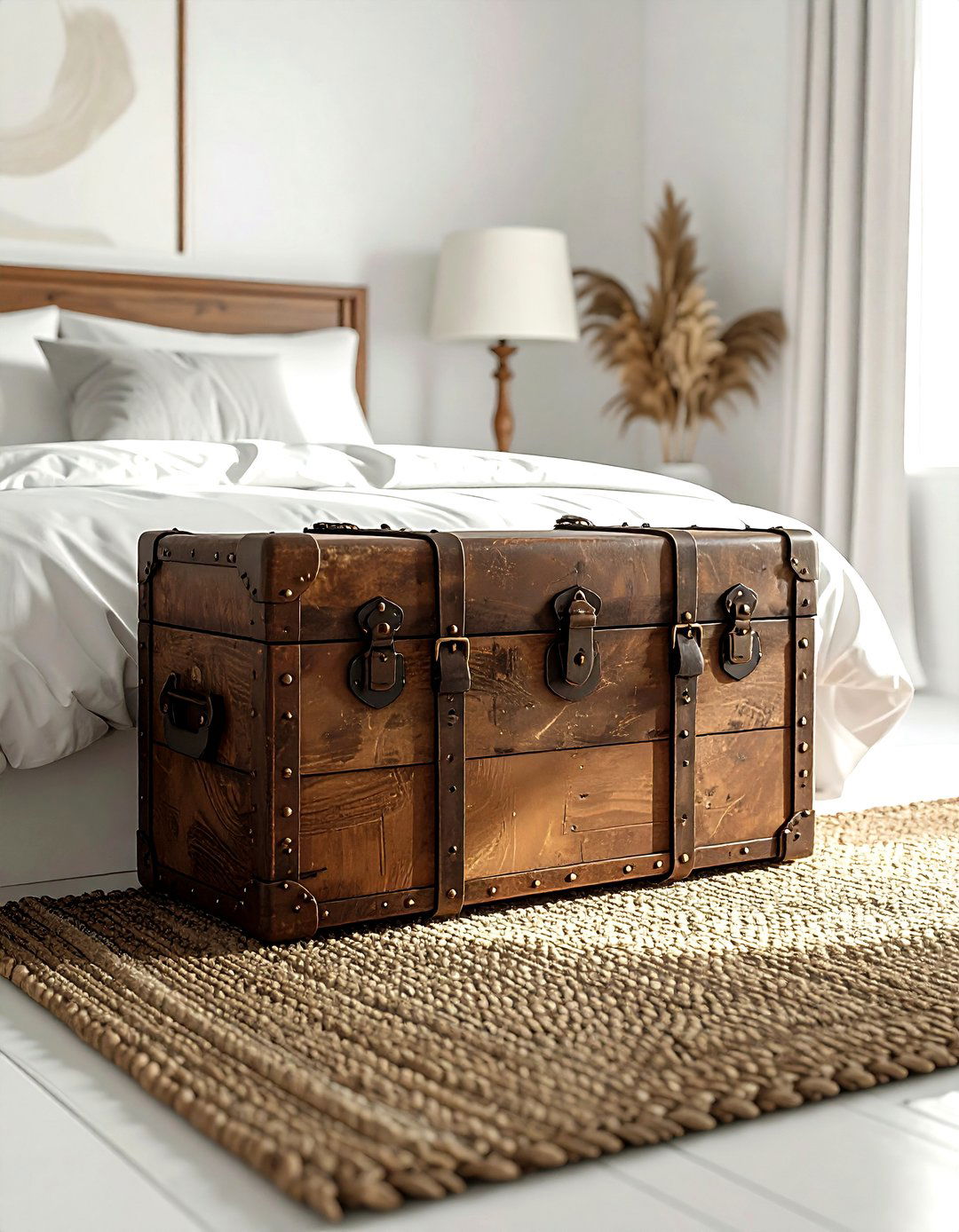 Storage trunk at foot of bed - 30 bedroom furniture placement