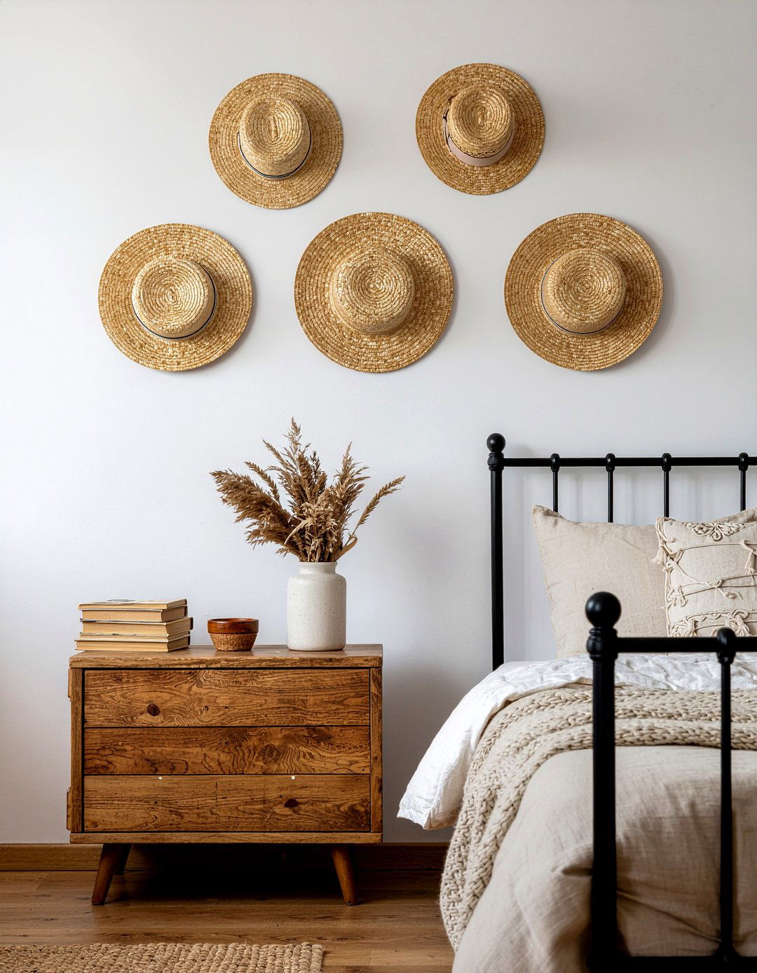 Straw Hat Wall Decor - 30 safari bedroom ideas