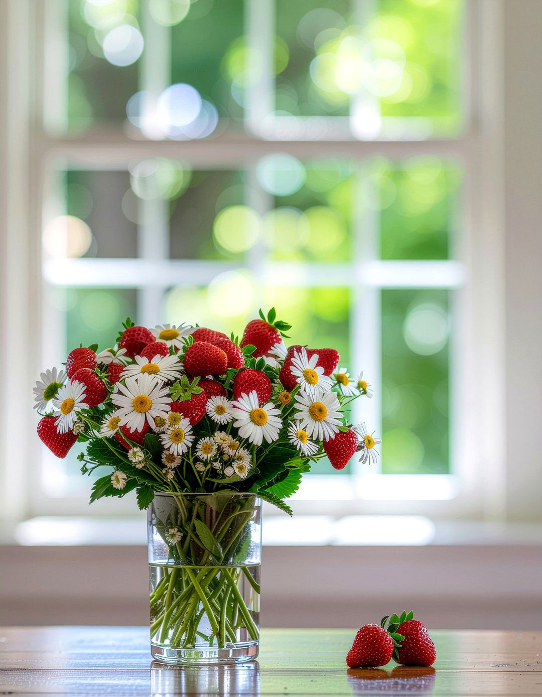 Strawberry Flower Arrangement - 30 fruit centerpiece dining ideas