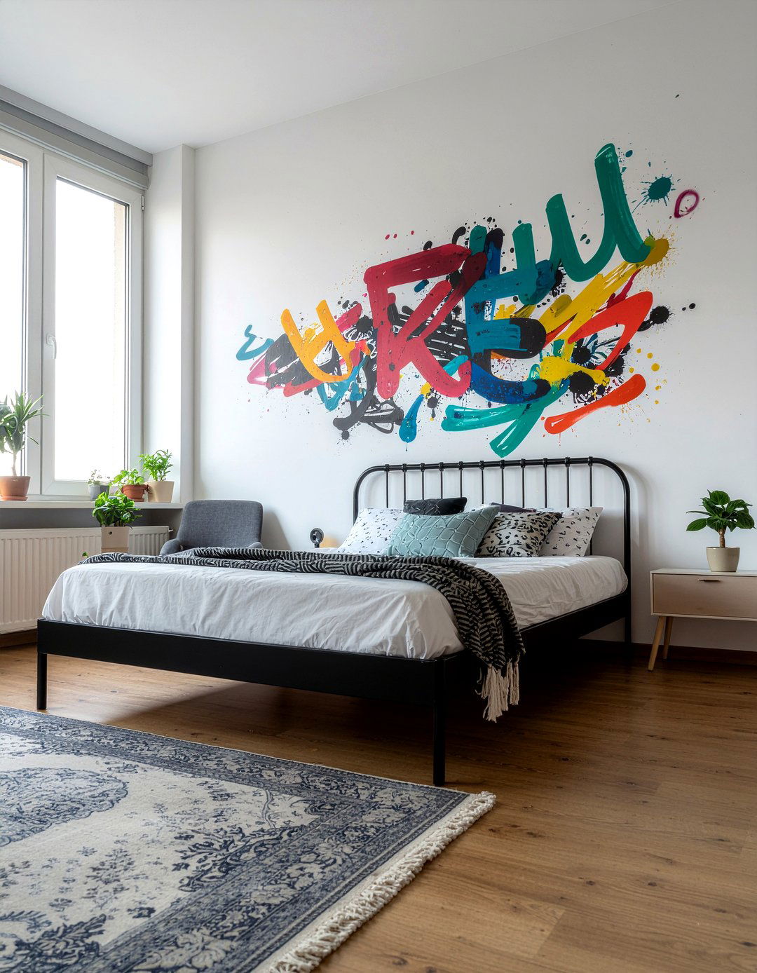 Street art mural - 30 rock and roll bedroom ideas