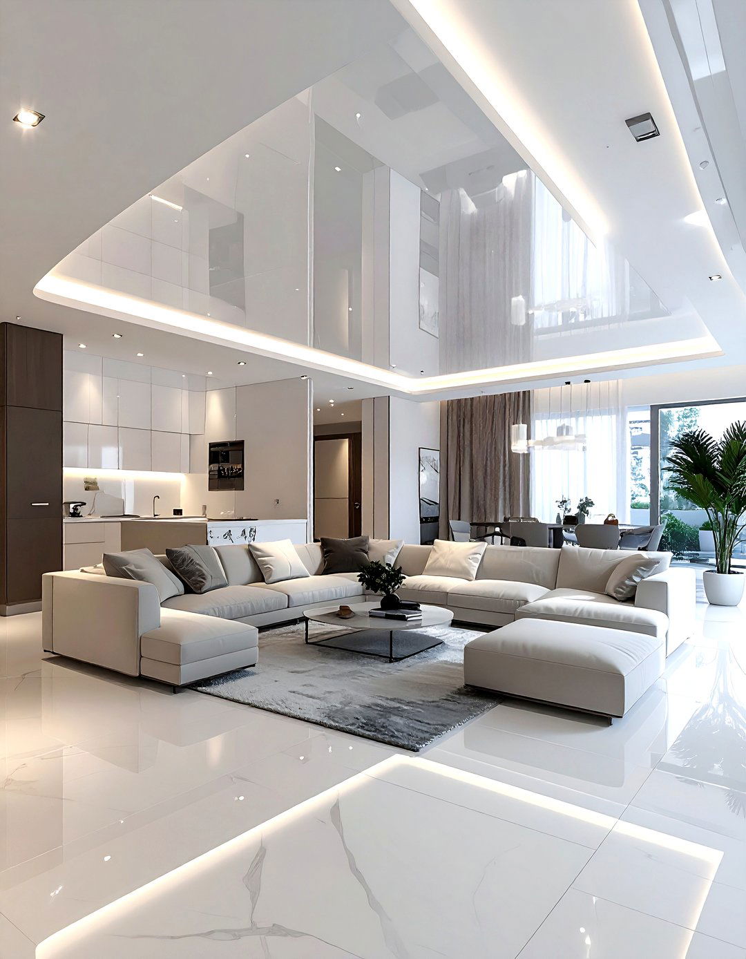 Stretched Ceiling - 30 living room ceiling ideas