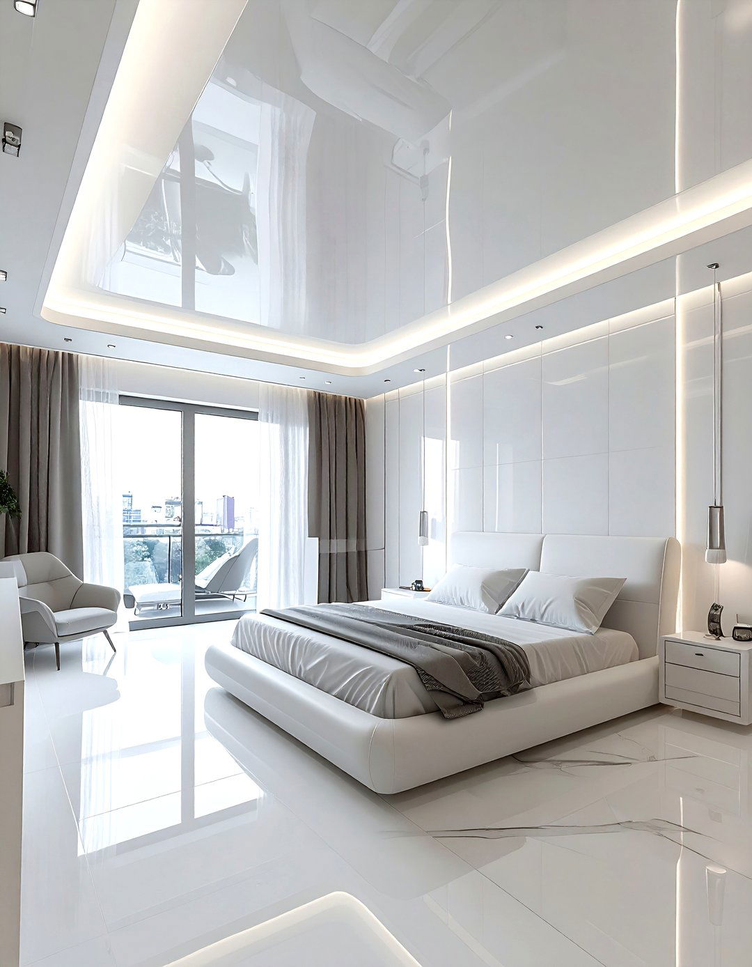 Stretched ceiling - 30 bedroom ceiling design ideas