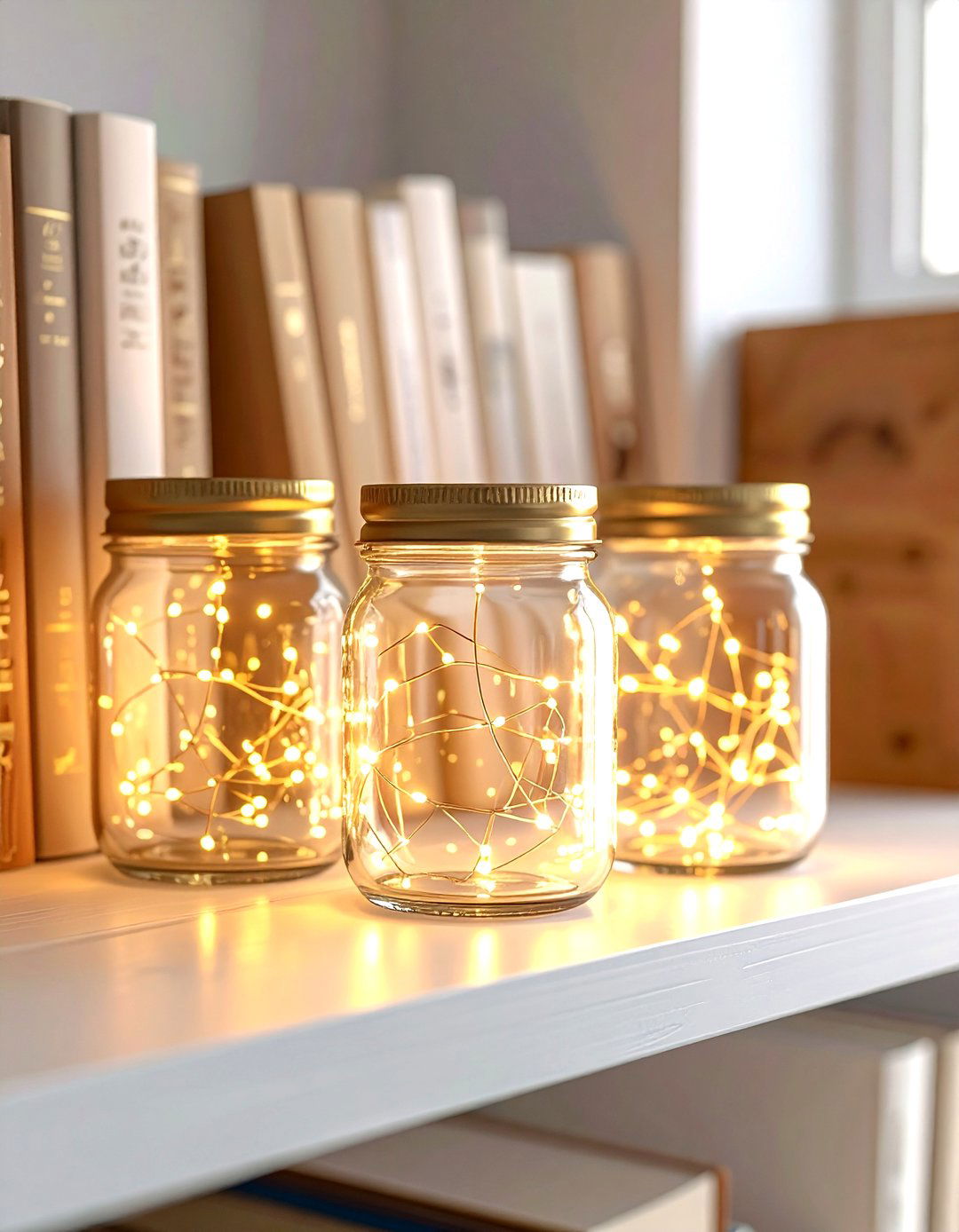 String Light Jar - 30 light decor ideas