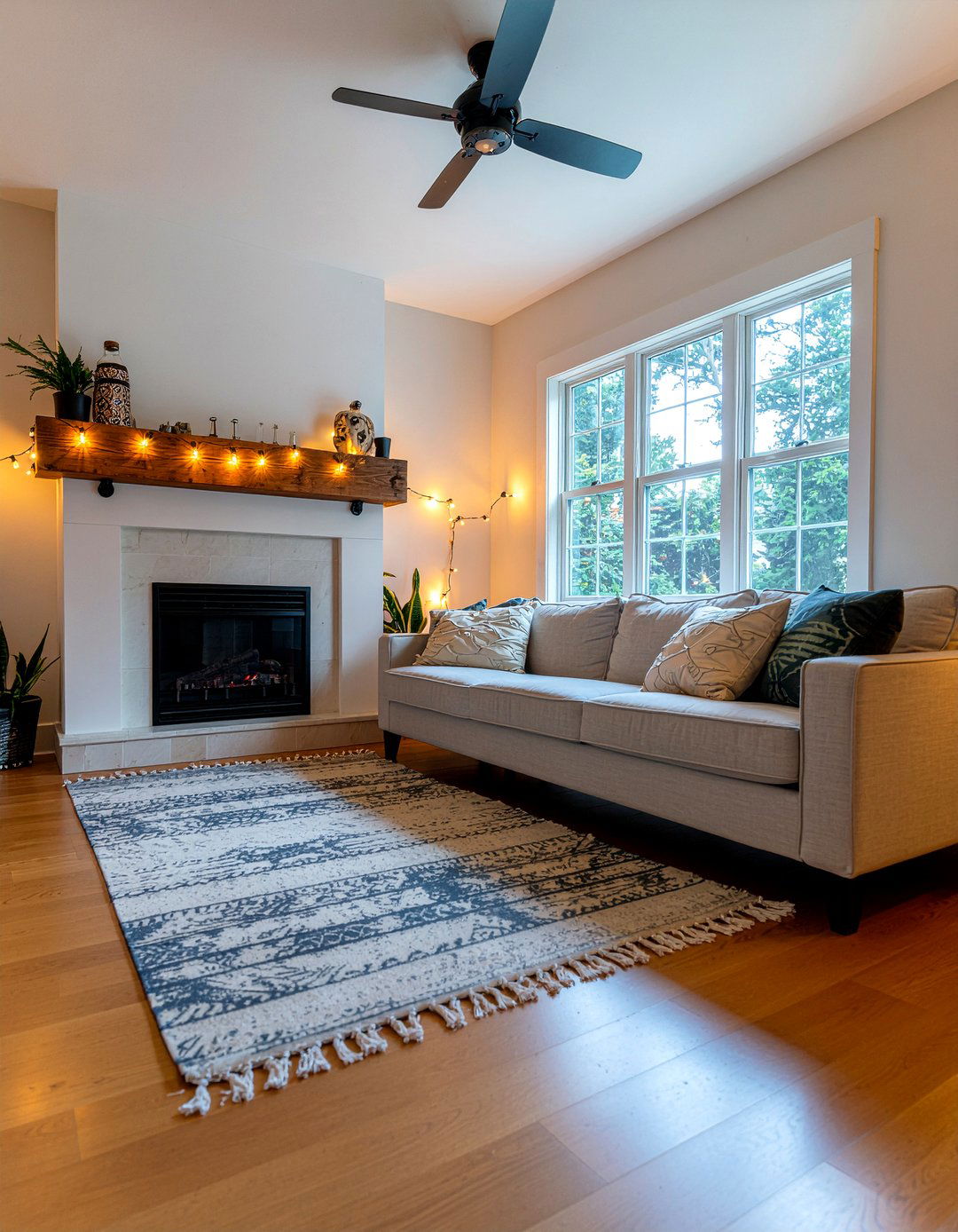 String Lights - 30 cheap living room ideas