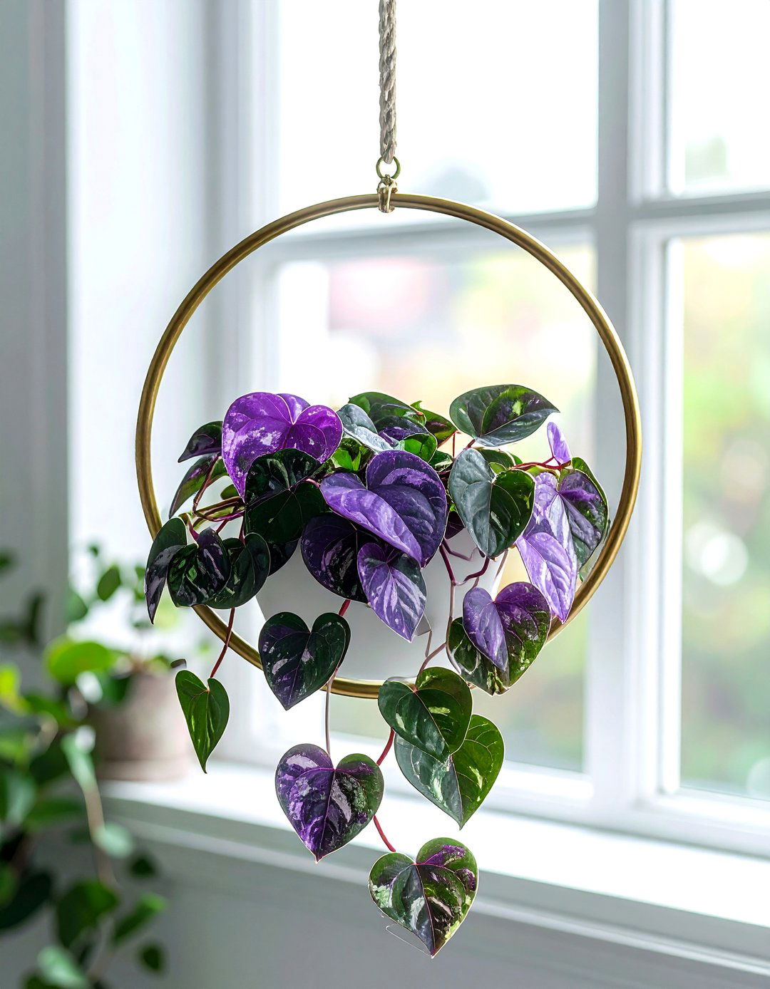 String Of Hearts Metal Hoop - 30 hanging plant ideas