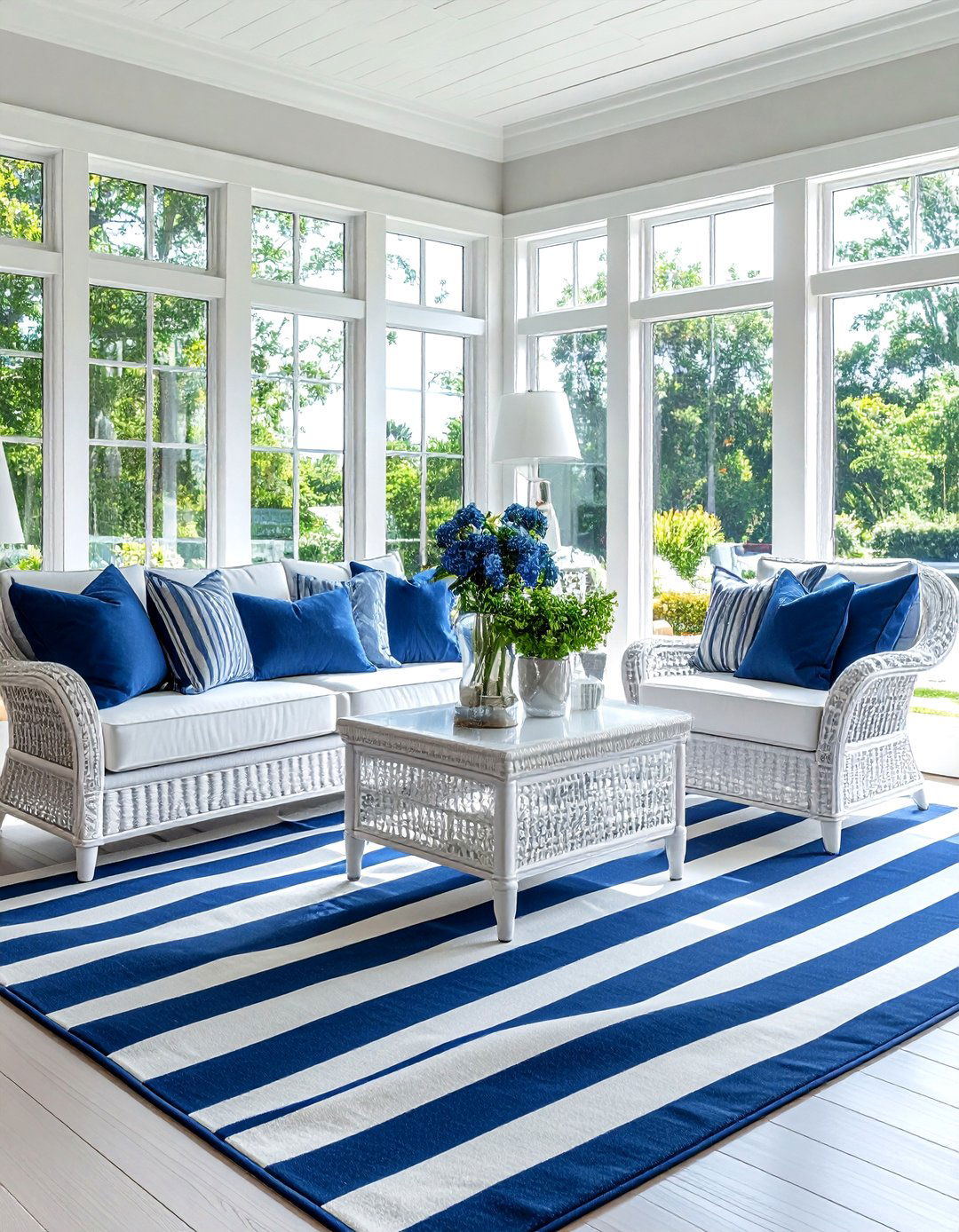 Striped Area Rug - 30 nautical decor ideas