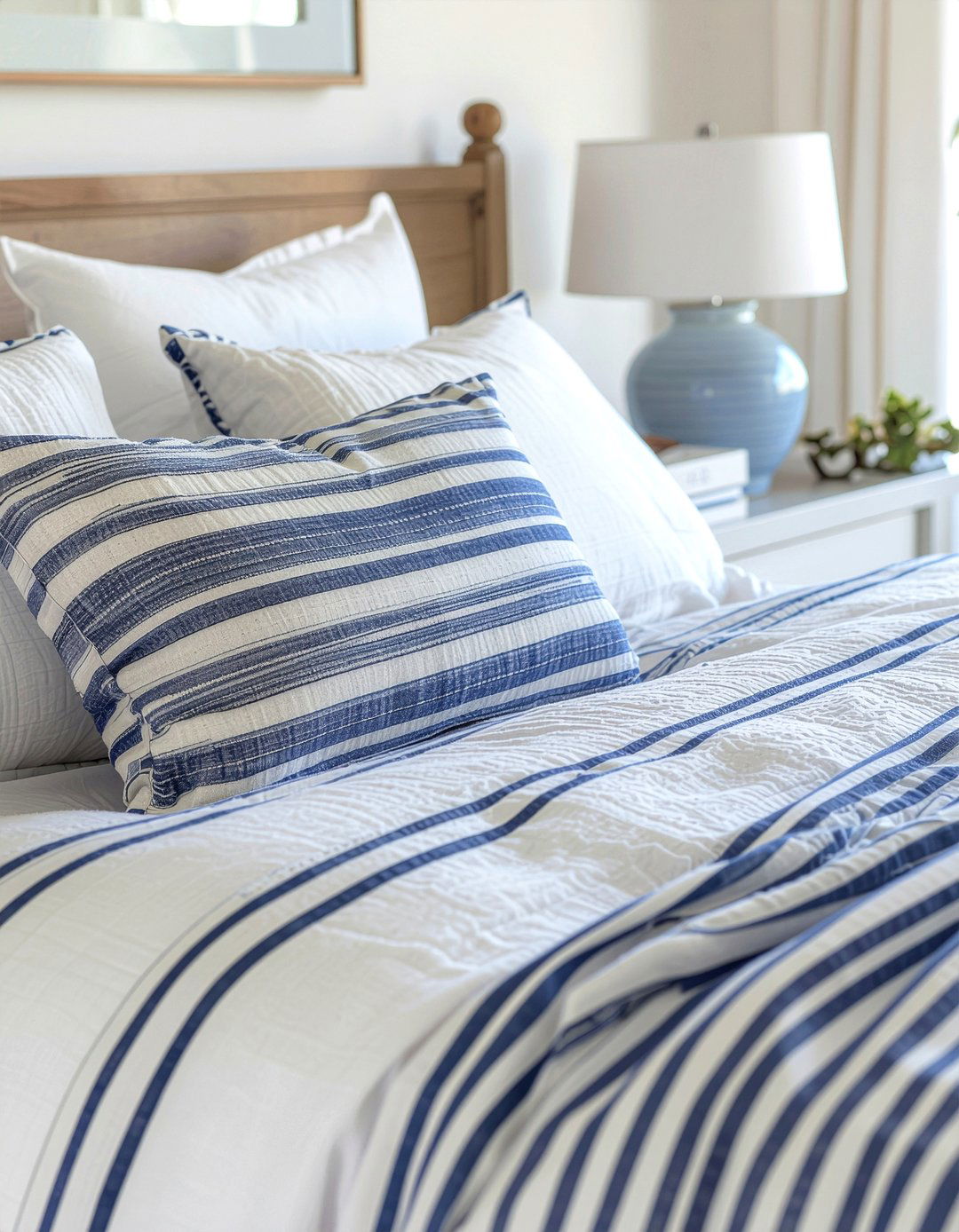 Striped Cotton Lumbar Pillow - 30 bedroom lumbar pillows