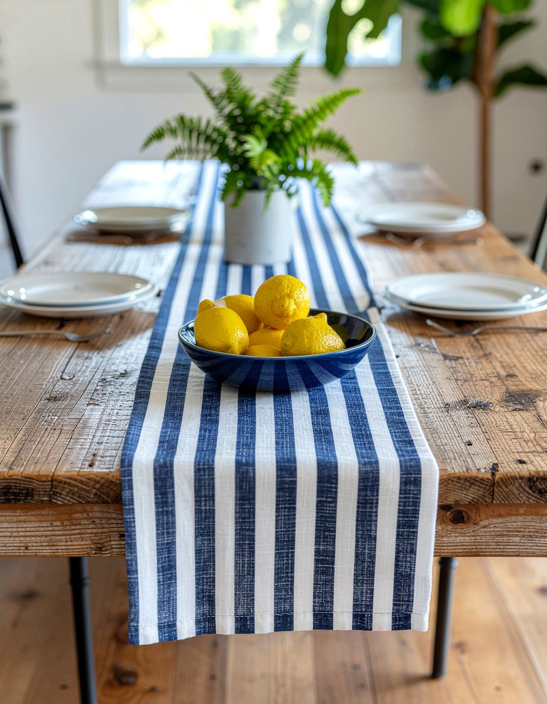 Striped Cotton Runner - 30 runner centerpiece dining ideas