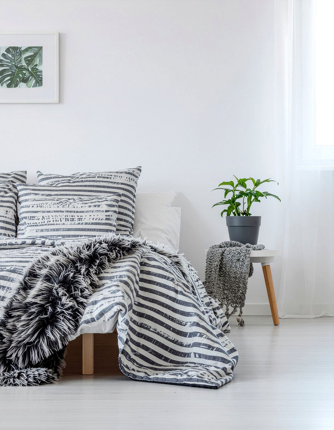 Striped Faux Fur Throw - 30 bedroom faux fur throws