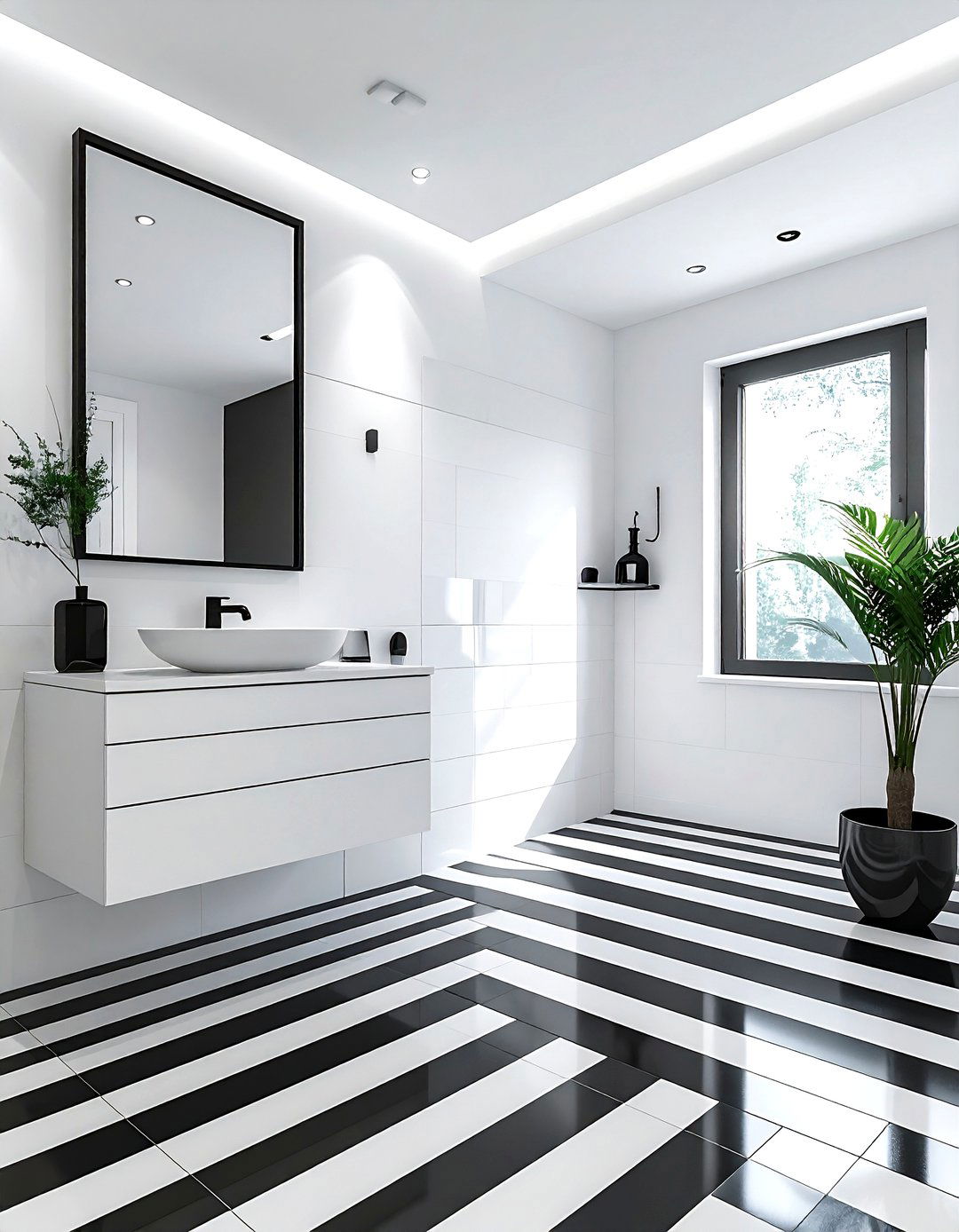 Striped Floor Tiles - 30 stripe decor ideas