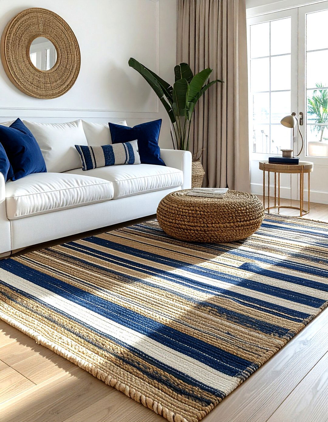 Striped Jute Rug - 30 living room jute rugs