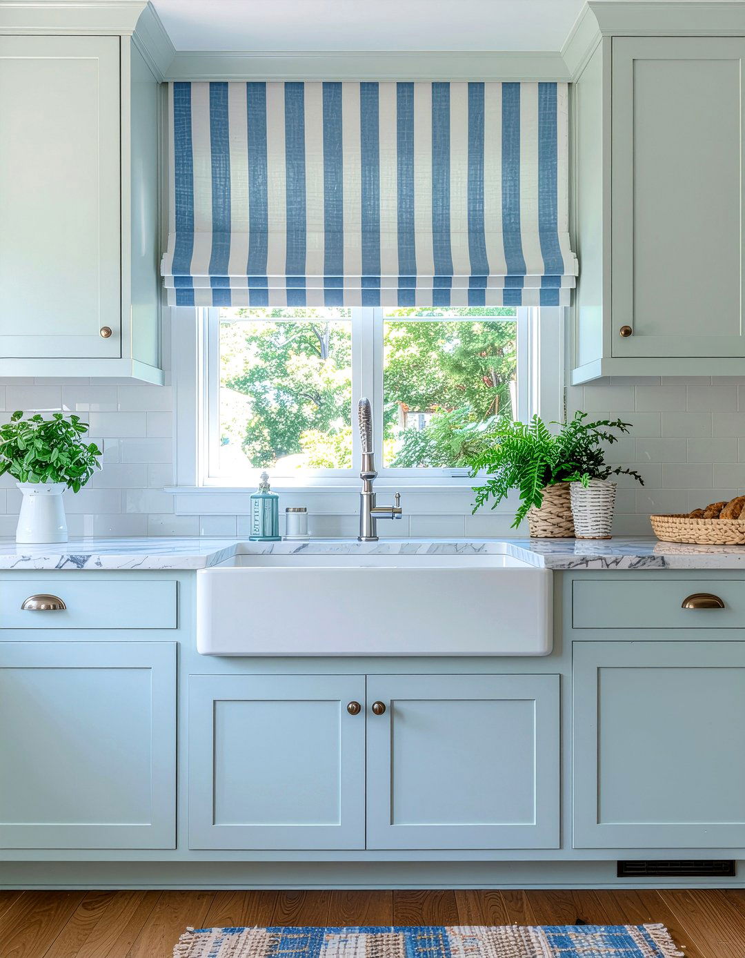 Striped Kitchen Cafe Curtain - 30 kitchen cafe curtain ideas