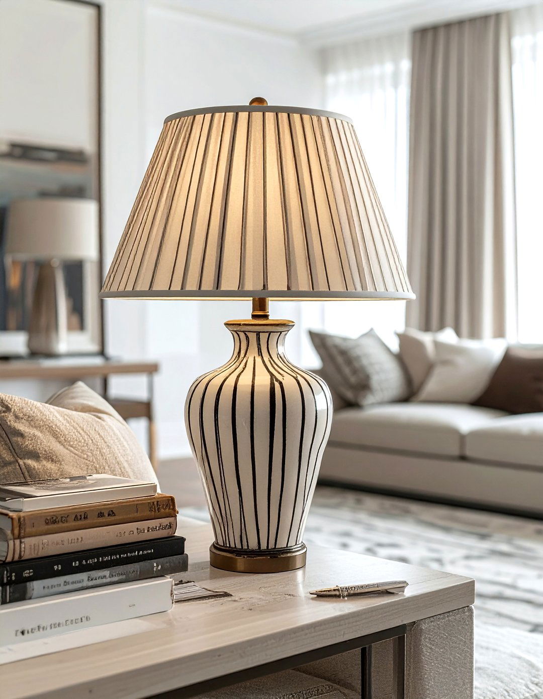 Striped Lampshade - 30 stripe decor ideas