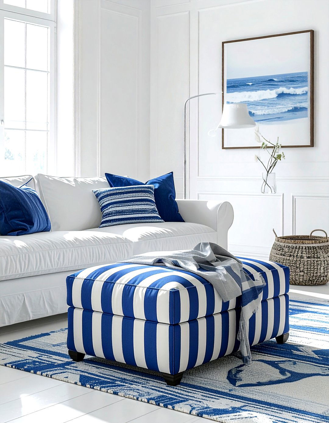 Striped Ottoman - 30 living room ottomans