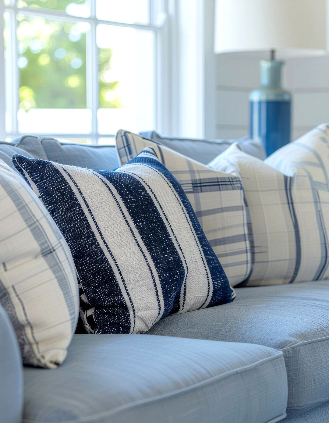 Striped Sofa Pillows - 30 living room pillow styling ideas