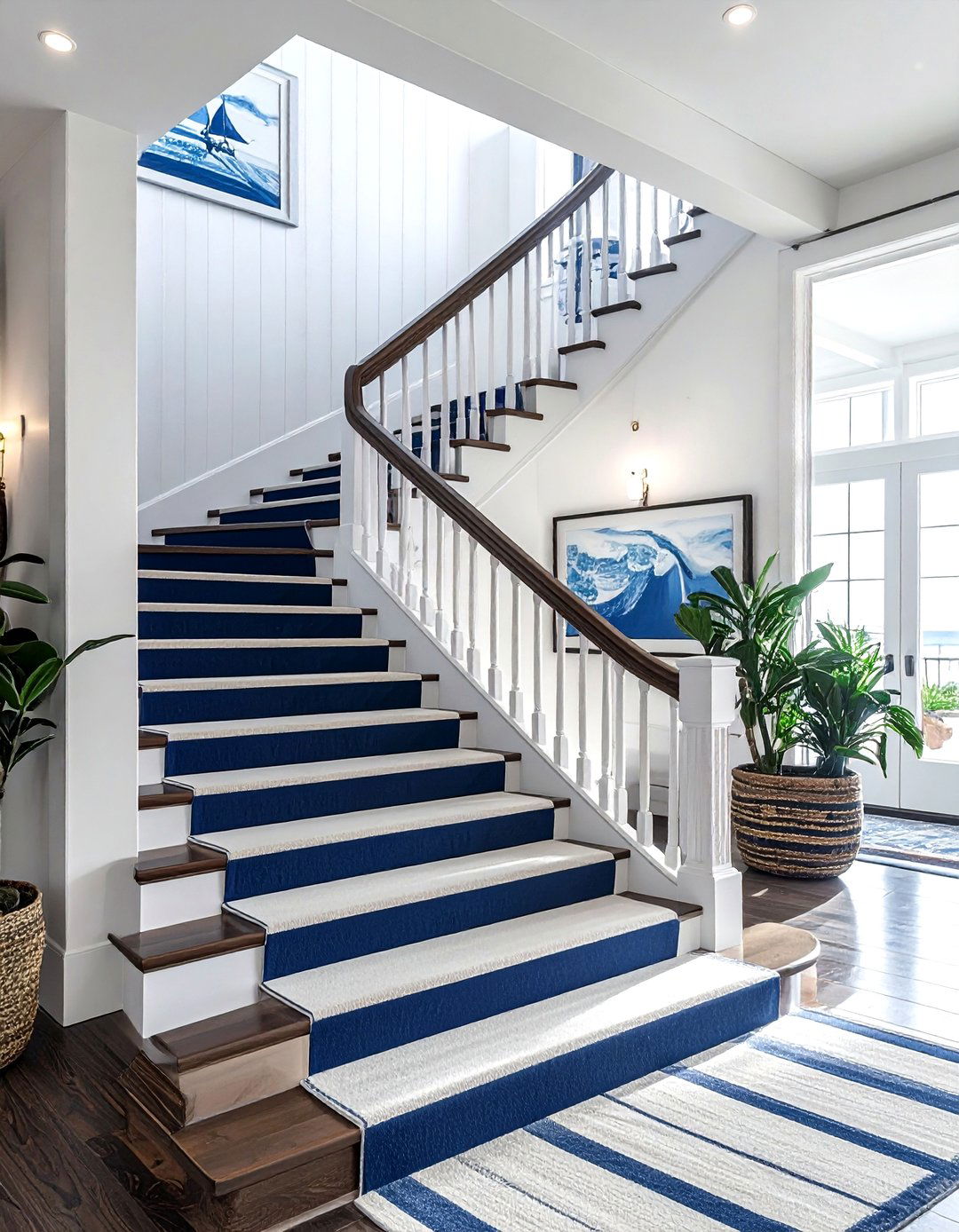 Striped Stair Runner - 30 stair runner ideas