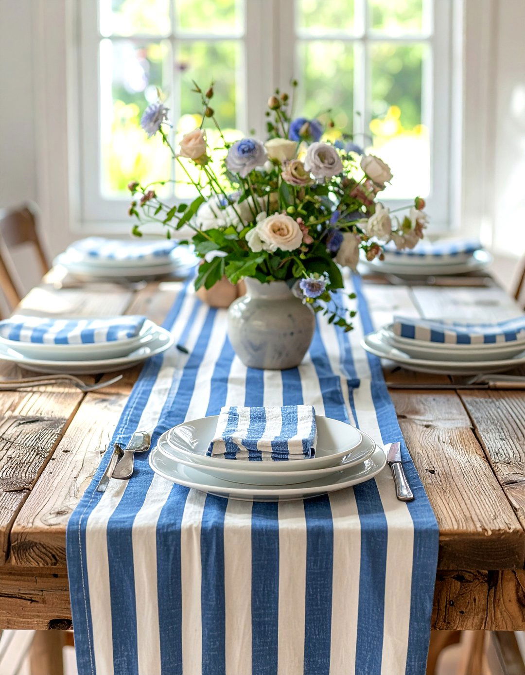 Striped Table Linens - 30 Provencal dining room ideas