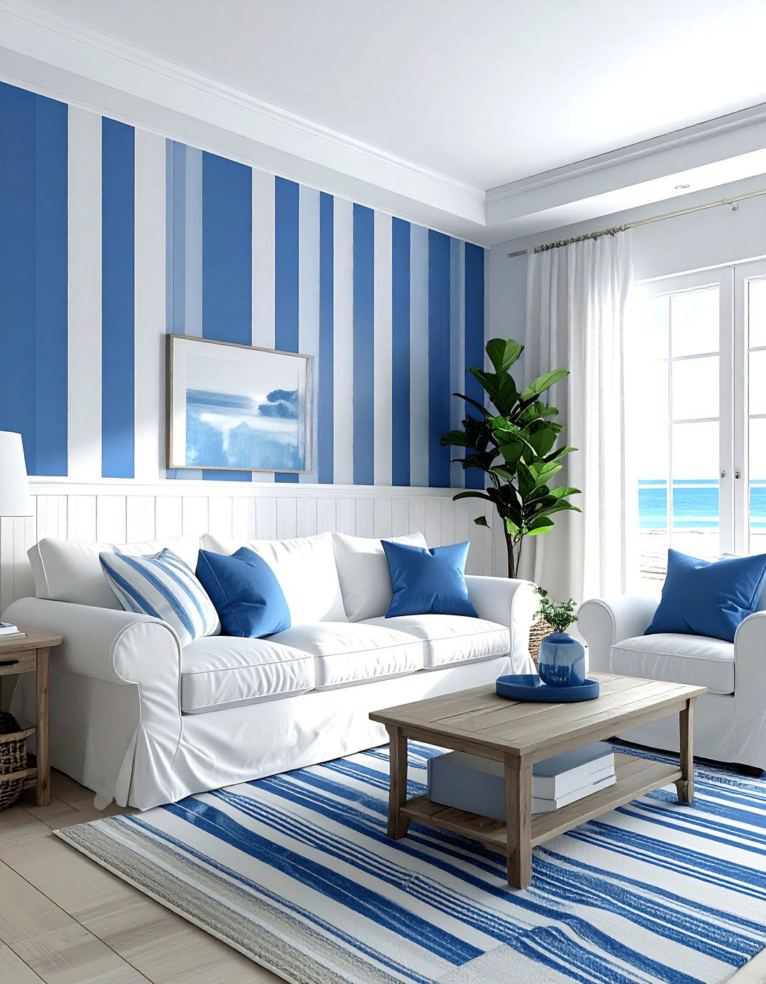 Striped Wallpaper - 30 living room peel and stick wallpapers