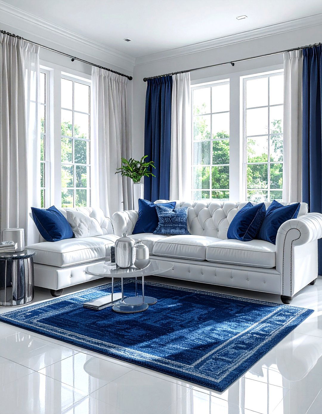 Striped curtains - 30 living room curtain ideas