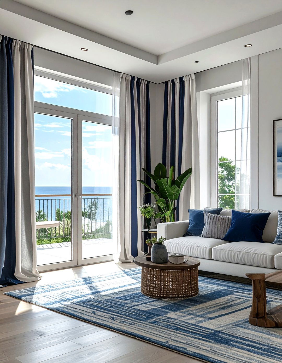 Striped geometric window curtains - 30 geometric pattern decor ideas