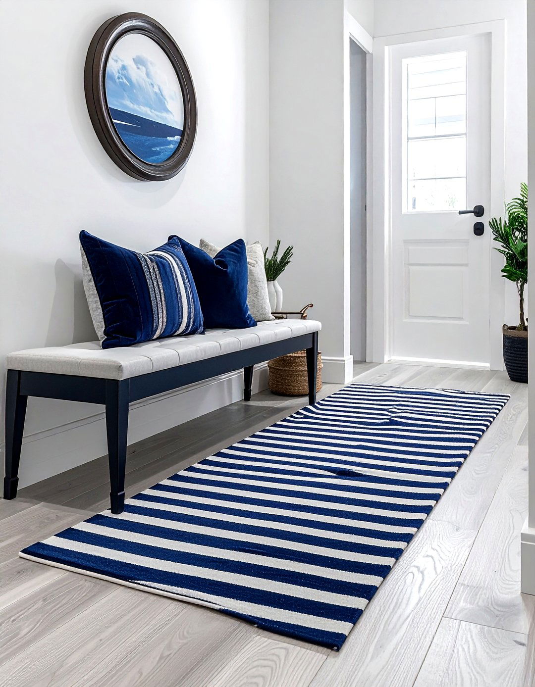 Striped hallway rug - 30 hallway runner ideas