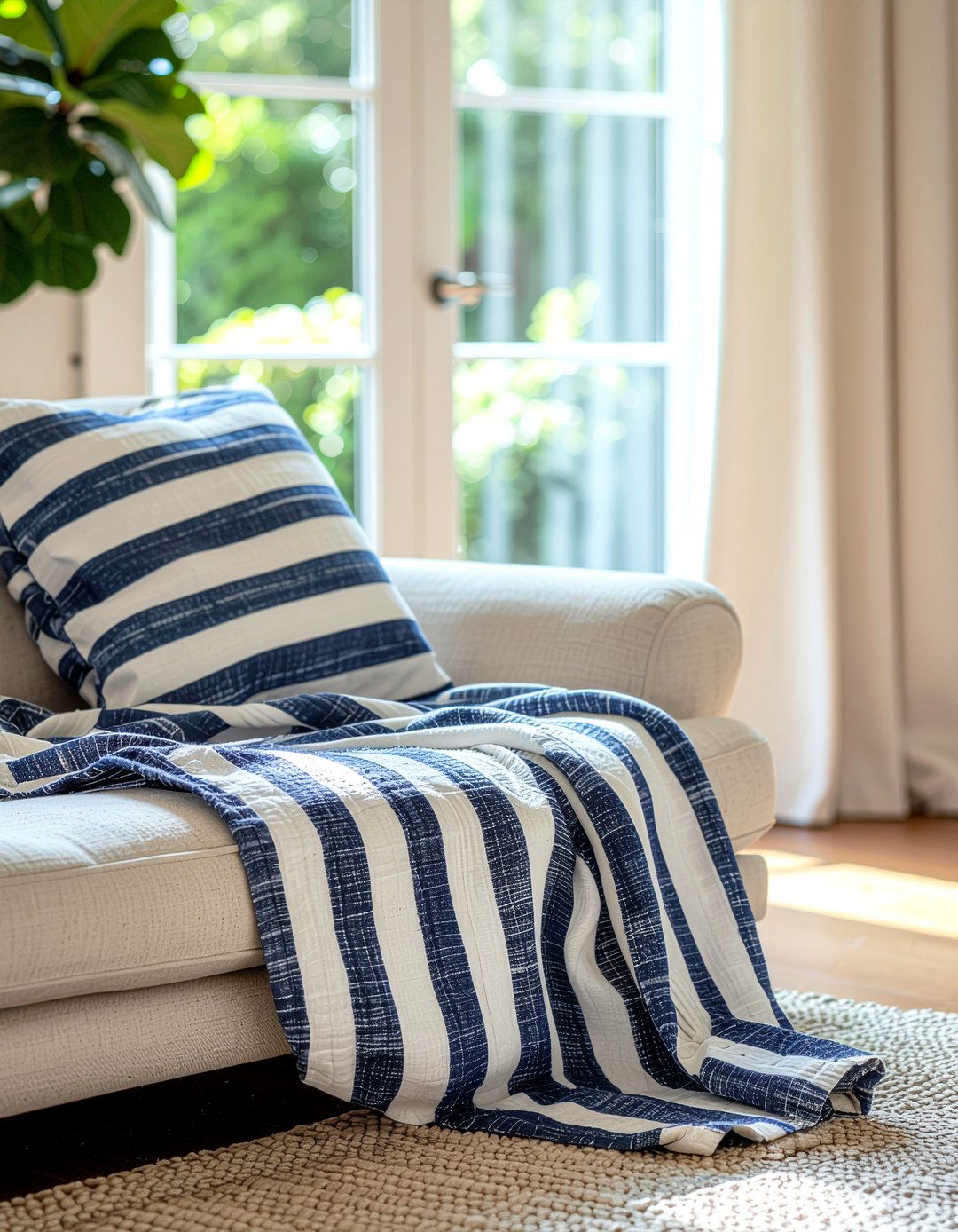 Striped linen throw - 30 living room throws