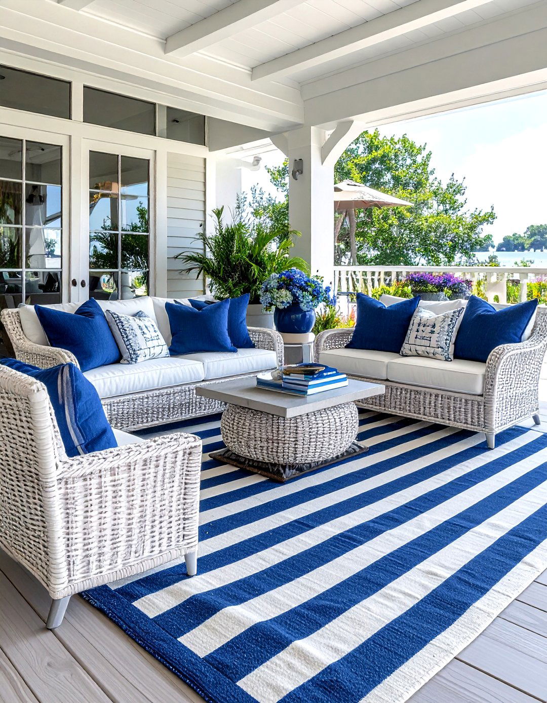 Striped outdoor patio - 30 bright decor ideas