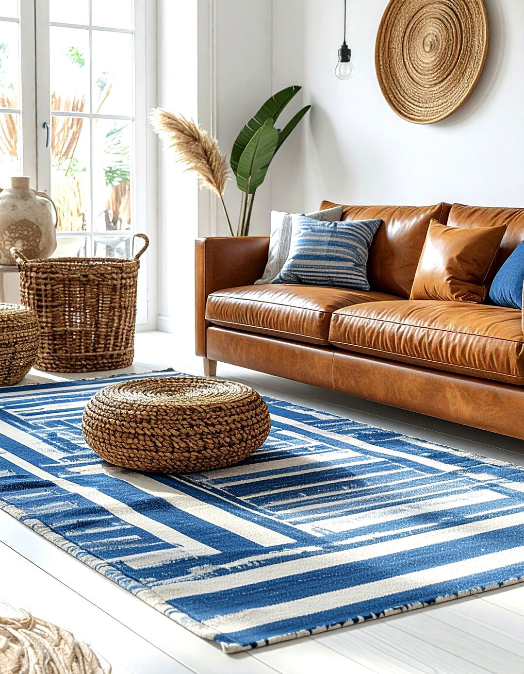 Striped rug living room - 30 living room rug ideas