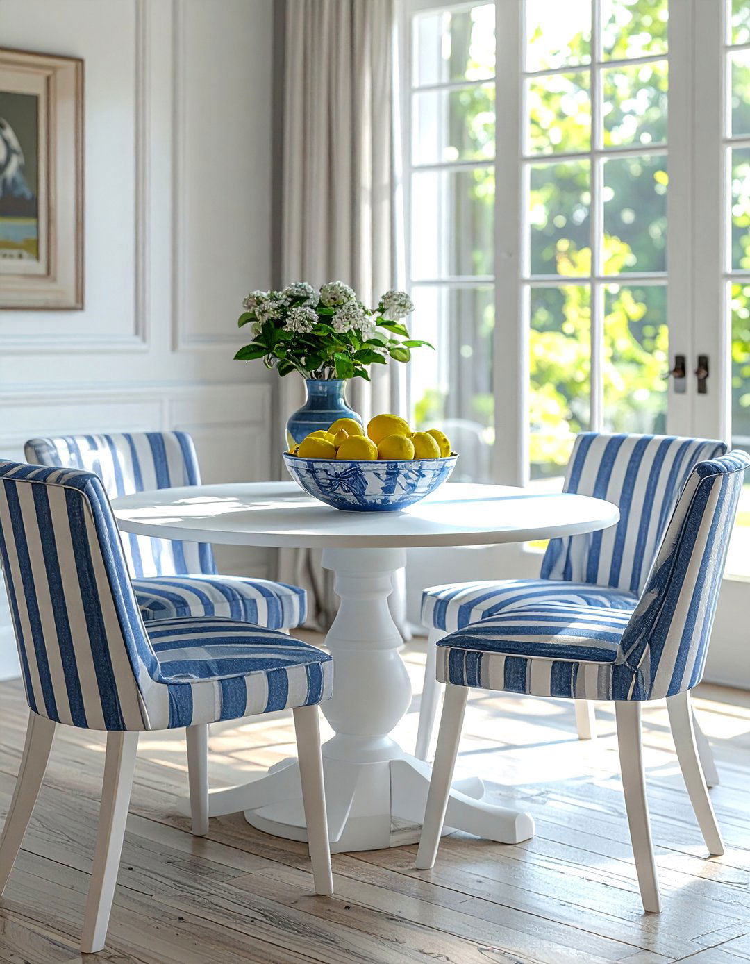 Striped slipcovered dining chairs - 30 slipcovered dining chair ideas